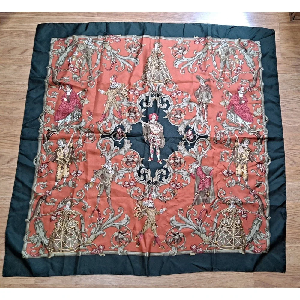 Les Fetes Du Roi Soliel Unbranded Polyester Scarf 35x35 Inches